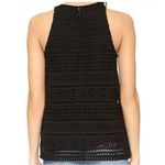 Vince NWT Geo Lace High Neck Tank Top Black Size 4 Eyelet Photo 10