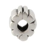 Pandora Authentic Ribbed Clip Silver Bead Charm Photo 1