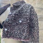 HYFVE  Cropped Animal Print Distressed Denim Jacket Women’s large Photo 7