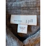 J Jill Love Linen Shirt Women Small Gray Linen Button Down Tunic‎ Lagenlook Photo 5