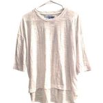 Nation Ltd . Sz. L White Tissue Tee. High/Low Shirt tail.  1/2 Sleeve. Photo 0
