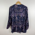 Lane Bryant ‎ Paisley Button Down Shirt Size 14 Long Sleeve Cotton Boho Chic Fall Photo 3