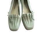 Enzo Angiolini Light Green Seashell Leather Loafers Flats Size 5.5 Photo 4