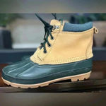 Lands' End  Women's Genuine Nubuck Leather & Rubber Duck Ankle Boots Shoes sz 7 Photo 1