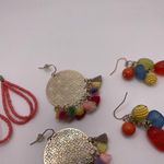 Dress Up Lot Of 4 Costume Earrings Pierced Dangle Drop  Colorful Mix Photo 6