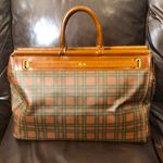 Ralph Lauren Tartan Plaid Brown Green Plaid Doctor's Bag Boston Weekend Suitcase Photo 2