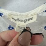 Jennifer Grace Jennifer & Grace Floral Embroidered Cap Sleeve Ruffle Blouse Large White Photo 2