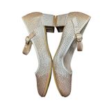 Badgley Mischka Shoes Womens Size 5 Ivory Block Heel Mary Jane Rhinestone Dress Photo 4