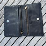 Ann Taylor  Nappa Leather Foldover Clutch Bag in Black Photo 1