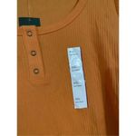 Wild Fable Orange Ribbed Button Short Sleeve Crop Top XXL NWT Photo 2