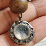 Lightweight Aztec Bohemian Stone Wood Metal Dangle Earrings Photo 3