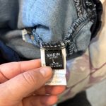 SheIn Black and Blue Distressed Jean Shorts Photo 2