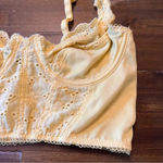 Urban Outfitters  Out From Under Yellow Crop Top Bra Bustier Yellow Small Eyelet Photo 4