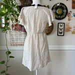 Old Navy Women's Size XS Petite Babydoll Slip On Lace Trim Polka Dot Blouse Photo 2