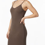 Say What? Say What? Brown Ribbed Dress  Photo 0