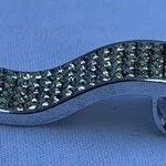 Sterling Silver Women's Curve Loop Pendant, Sparkly CZ Accents Photo 4