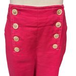 J.Crew Peyton Sailor Button Front Lined Wide Pants in Stretch Linen Pink Size 8 Photo 2