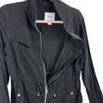Old Navy Black Linen Blend Full Zip Lightweight Field Jacket Women's Size M Photo 2