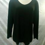 Susan Graver Top Black V-Neck Size Large Photo 0