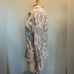 Frank & Eileen  100% Linen Paisley print button up long sleeve blue shirt Med Photo 6