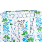 Vintage Wendy Lee White Blue Green Floral Pajama Set Sz M Size M Photo 1