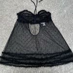 Victoria's Secret Victoria’s Secret Black Mesh Halter Baby Doll Top Sz L Photo 2