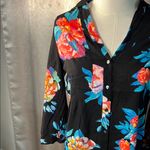 Maeve Anthropologie  Womens Woodland Walk Top  Black Floral Button Up.  order(58) Photo 5