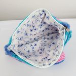 New Handcrafted Crochet Clutch Blue Pink Teal Case Granny Heart Crochet Charm Photo 2