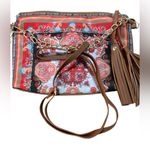 Chico's NWT  Medallion Boho Crossbody Handbag/Clutch Tassel Zip Removable strap Photo 2