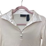 Vintage DKNY Jeans Y2K Shirt Satin‎ collar Size Small Cream White Photo 5