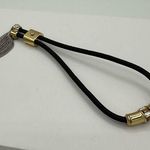 Henri Bendel Black Elastic Band Bracelet with Tassel Chain and Rhinestones Photo 0