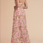 BHLDN Anthropologie  Jessa Floral Pink White Strapless Dress Formal Gown Photo 2