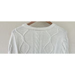 Disney Sweater Women Medium Ivory Cable Knit MINNIE MOUSE Large Logo Classic Photo 3