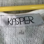 Kasper Size Large Ivory Textured Sequin Sleeveless Jewel Neck Tank Top Photo 5