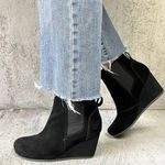 OTBT  Dodge Black Suede Wedge Ankle Booties - Excellent Condition - Worn Once Photo 1