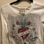 Vocal  Embellished True Love Tattoo Print Long Sleeve T-Shirt New Without Tag Photo 4