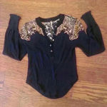 Free People black gauze thermal long sleeve top size XS Photo 15