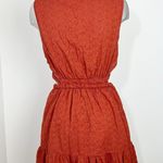 ZARA Openwork Embroidered Terracota Mini Dress Size Large Blogger Favorite Photo 3