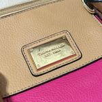 Tignanello Satchel Handbag Pink Brown Beige Colorblock Top Handle Shoulder Bag Pink Photo 2