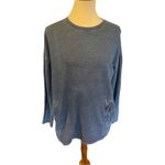 Forever 21  Women's Long Sleeve Sweatshirt Pullover Pockets Crewneck Blue Small Photo 4