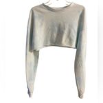 Boyed by Delaney Child crewneck cropped sweatshirt baby blue white Medium NWT Photo 1