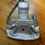 NY and Company Silver Faux Leather Clutch Wristlet Evening Bag Photo 3