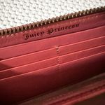 Juicy Couture Pink Velour Princess Embroidered Logo Crown Zip Continental Wallet Photo 5