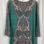 Soft Surroundings Milana Green Paisley Print Knit Midi Dress Sz.S Photo 9