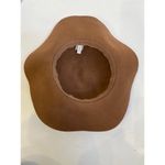 Nine West Tan Wool Floppy Round Hat EUC OS 15” Black Trim Boho Casual Everday Photo 3