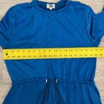 ENVI Blue Silky Elastic Drawstring Waist Long Sleeve Midi Dress Size Small Photo 10