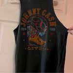 Daydreamer  Grey Johnny Cash Graphic Muscle Tee Photo 2