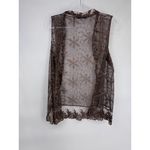 Vitrin Design Lace Vest Womens Large Brown Whimsical Floral Fall Hippie Boho Photo 6