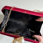 American Vintage Vintage Red Stain Small Crossbody Purse Large Pearl Clasp Photo 4