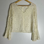 Club Monaco  Small Ivory‎ Lace Bell Sleeve Blouse CP Photo 0